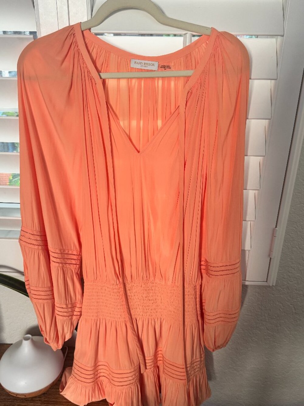 Ramy Brook Light Coral Pleated Dress
